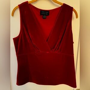 Spencer Jeremy Red Velvet Sleeveless Top Size 10